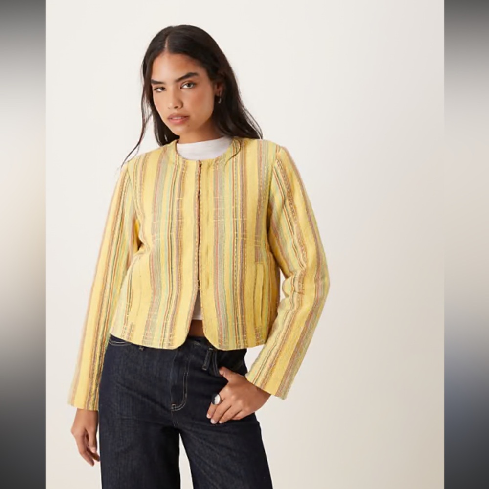 NWT Womens FREE PEOPLE Zandi Quilted Striped Jacket